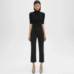 Theory Cropped Kick Pant In Scuba-Women Pants