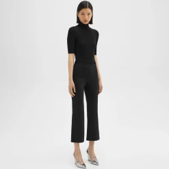 Theory Cropped Kick Pant In Scuba-Women Pants