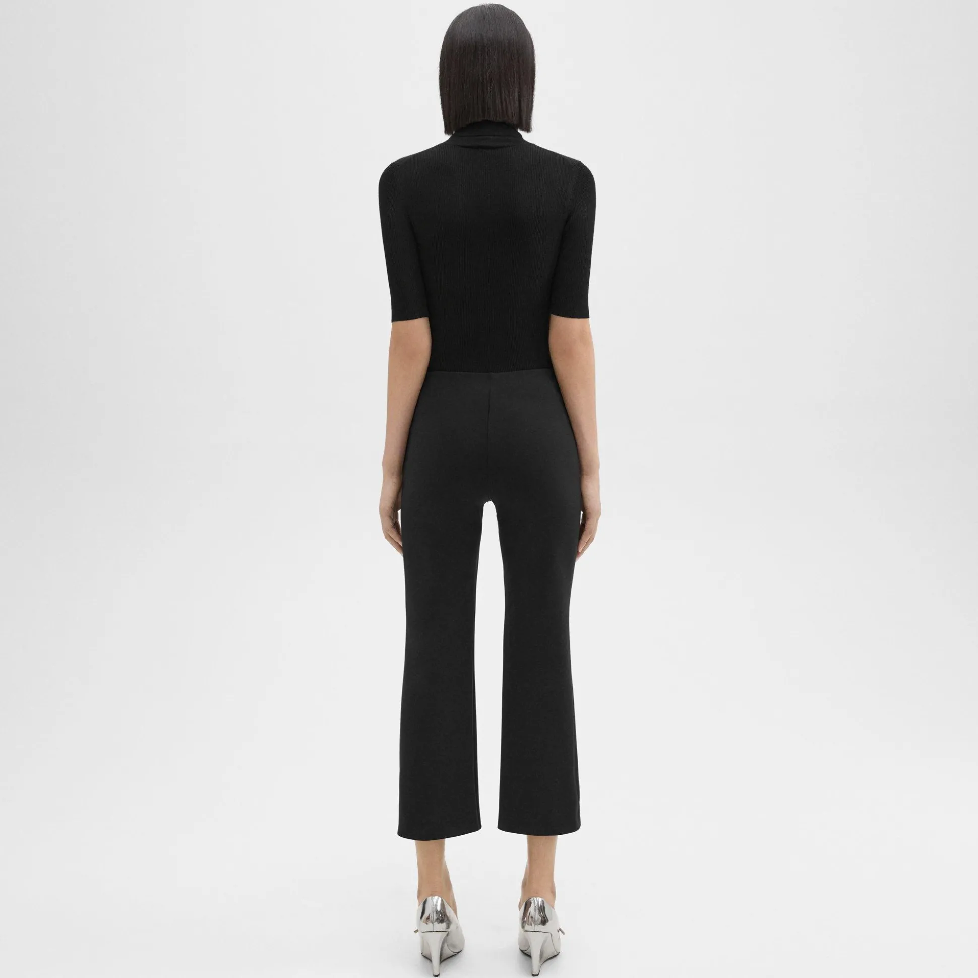 Theory Cropped Kick Pant In Scuba-Women Pants