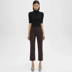 Theory Cropped Kick Pant In Scuba-Women Pants