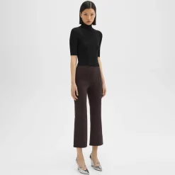 Theory Cropped Kick Pant In Scuba-Women Pants