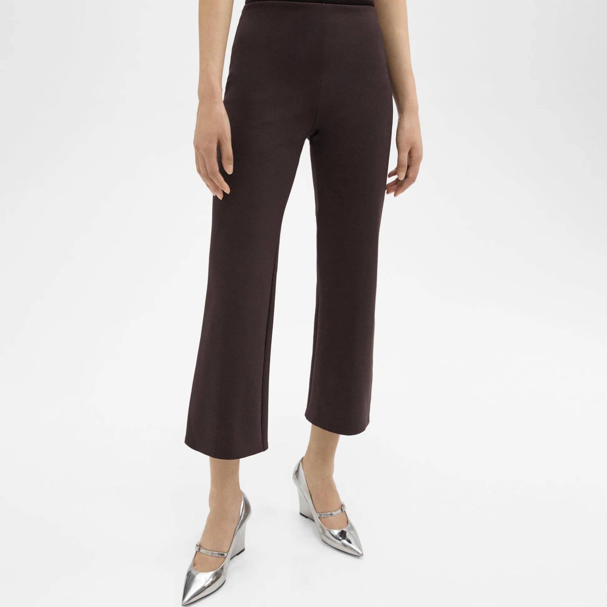 Theory Cropped Kick Pant In Scuba-Women Pants