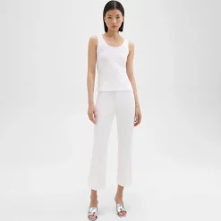 Theory Cropped Kick Pant In Stretch Cotton-Blend-Women Pants