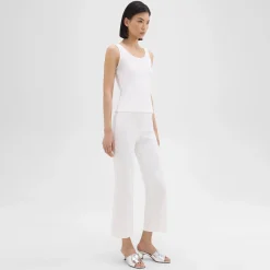 Theory Cropped Kick Pant In Stretch Cotton-Blend-Women Pants