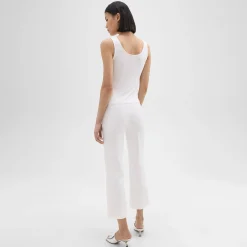 Theory Cropped Kick Pant In Stretch Cotton-Blend-Women Pants