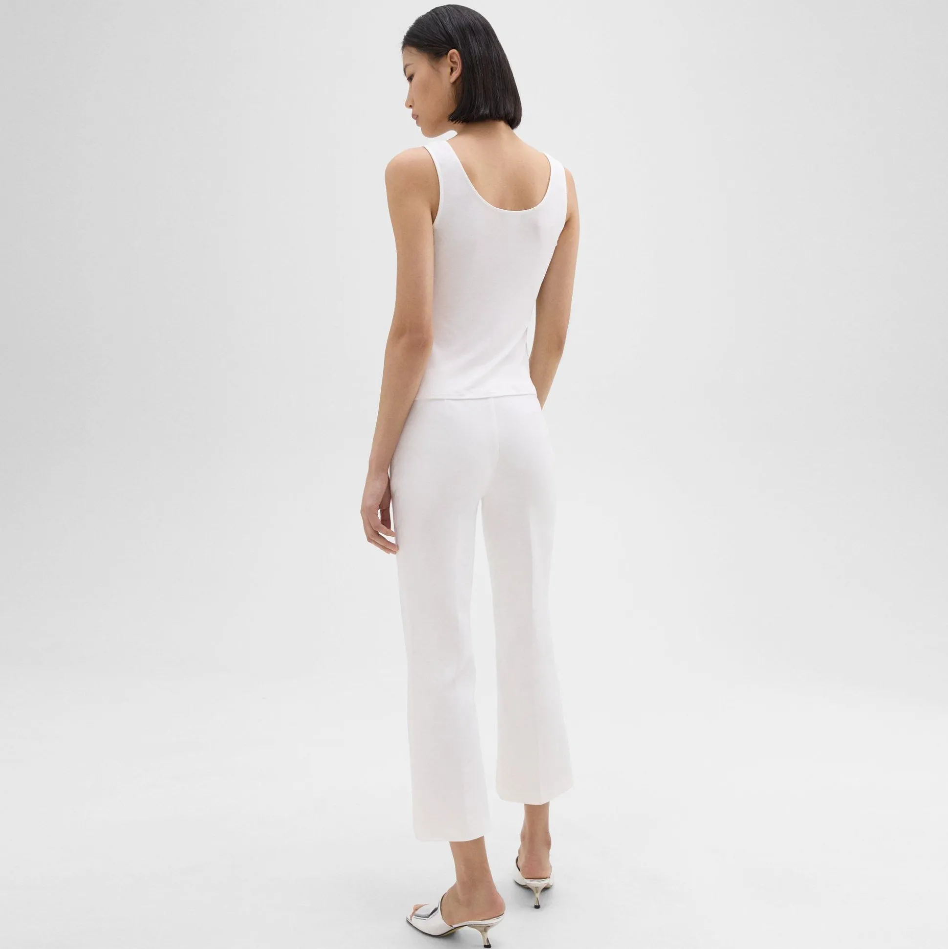 Theory Cropped Kick Pant In Stretch Cotton-Blend-Women Pants