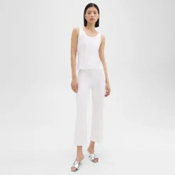 Theory Cropped Kick Pant In Stretch Cotton-Blend-Women Pants