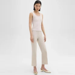 Theory Cropped Kick Pant In Stretch Cotton-Blend-Women Pants