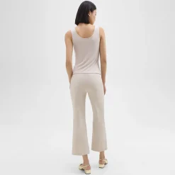 Theory Cropped Kick Pant In Stretch Cotton-Blend-Women Pants