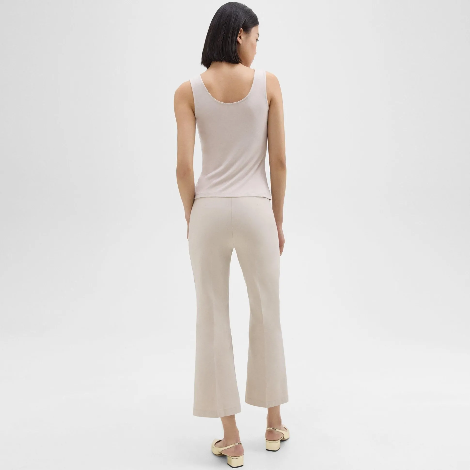 Theory Cropped Kick Pant In Stretch Cotton-Blend-Women Pants