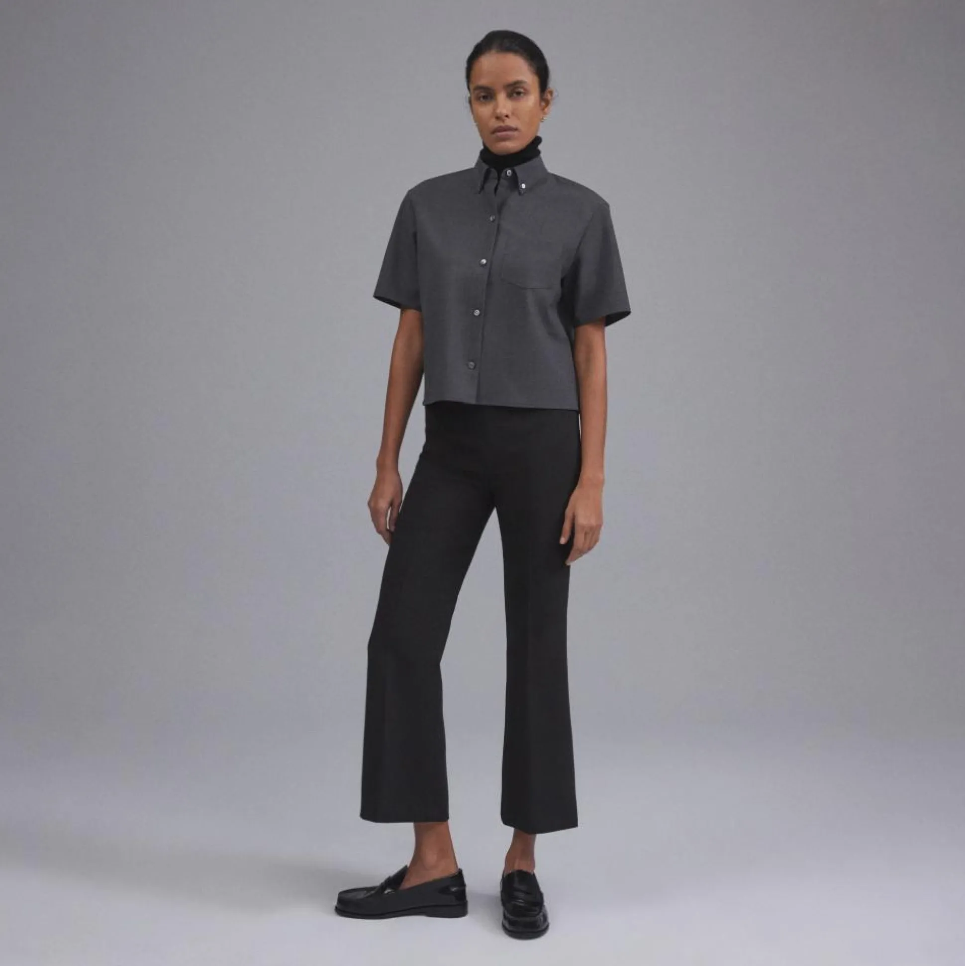 Theory Cropped Kick Pant In Stretch Cotton-Blend-Women Pants