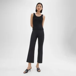 Theory Cropped Kick Pant In Stretch Cotton-Blend-Women Pants