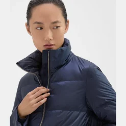 Theory Cropped Puffer Jacket In Recycled Nylon-Women Outerwear