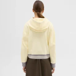 Theory Cropped Scuba Hoodie-Women Tops|T-Shirts
