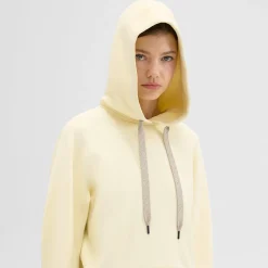 Theory Cropped Scuba Hoodie-Women Tops|T-Shirts