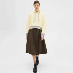 Theory Cropped Scuba Hoodie-Women Tops|T-Shirts