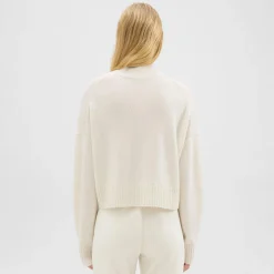 Theory Cropped Turtleneck In Cashmere-Women Sweaters + Cardigans