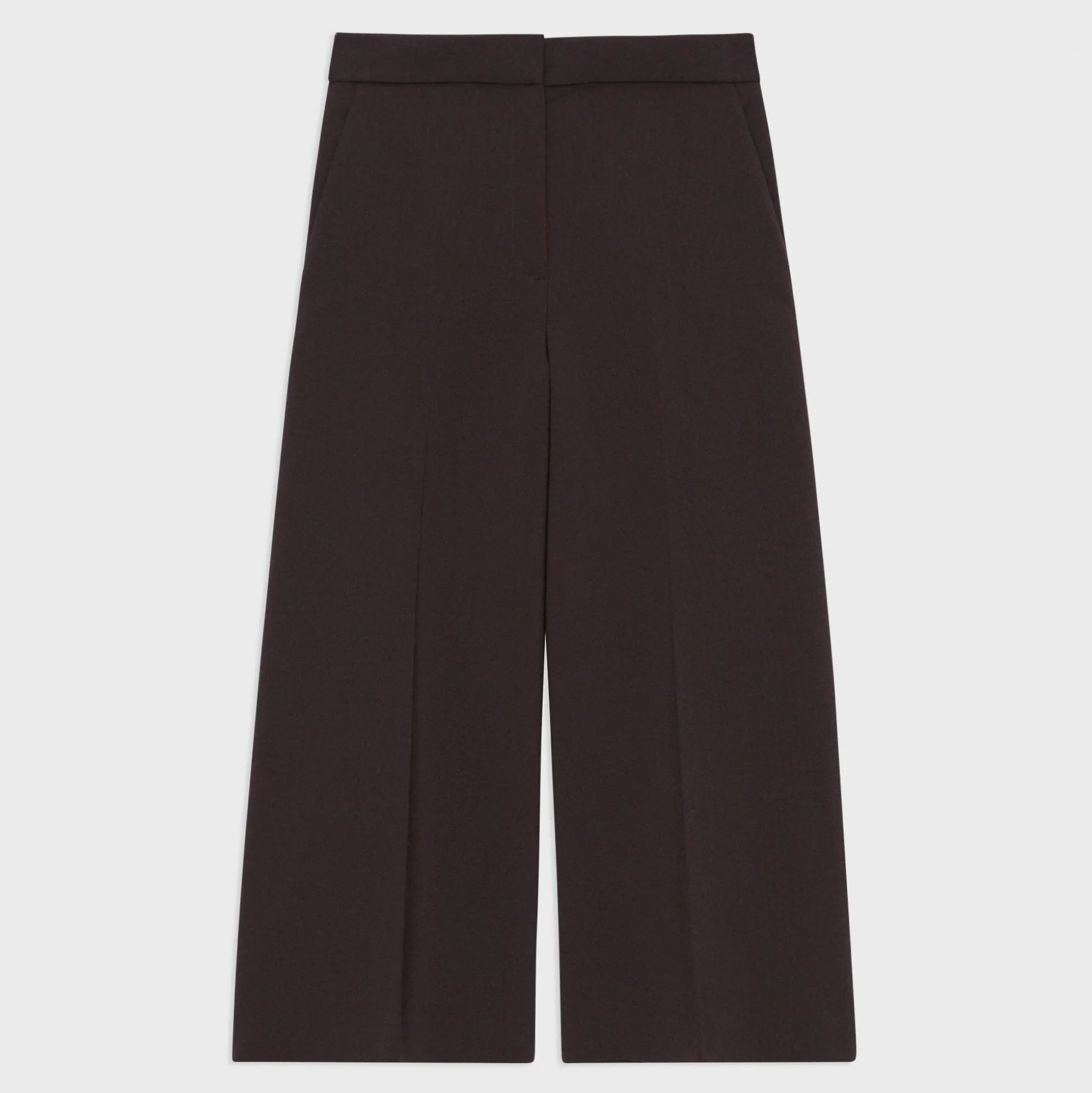 Theory Cropped Wide-Leg Pant In Double Weave-Women Pants