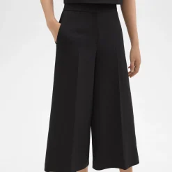 Theory Cropped Wide-Leg Pant In Double Weave-Women Pants