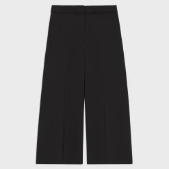 Theory Cropped Wide-Leg Pant In Double Weave-Women Pants