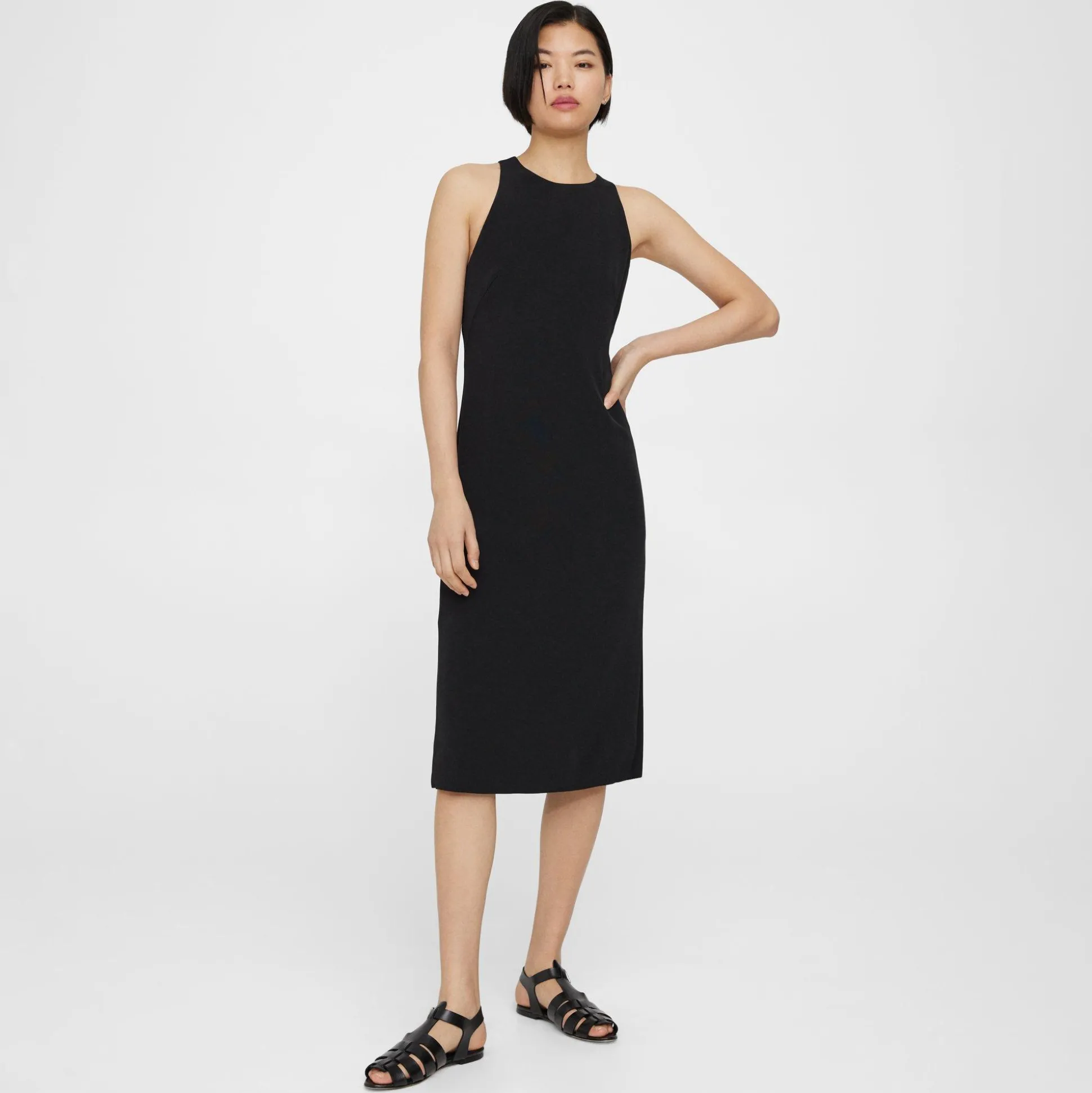Theory Cross-Back Sheath Dress In Viscose-Women Dresses