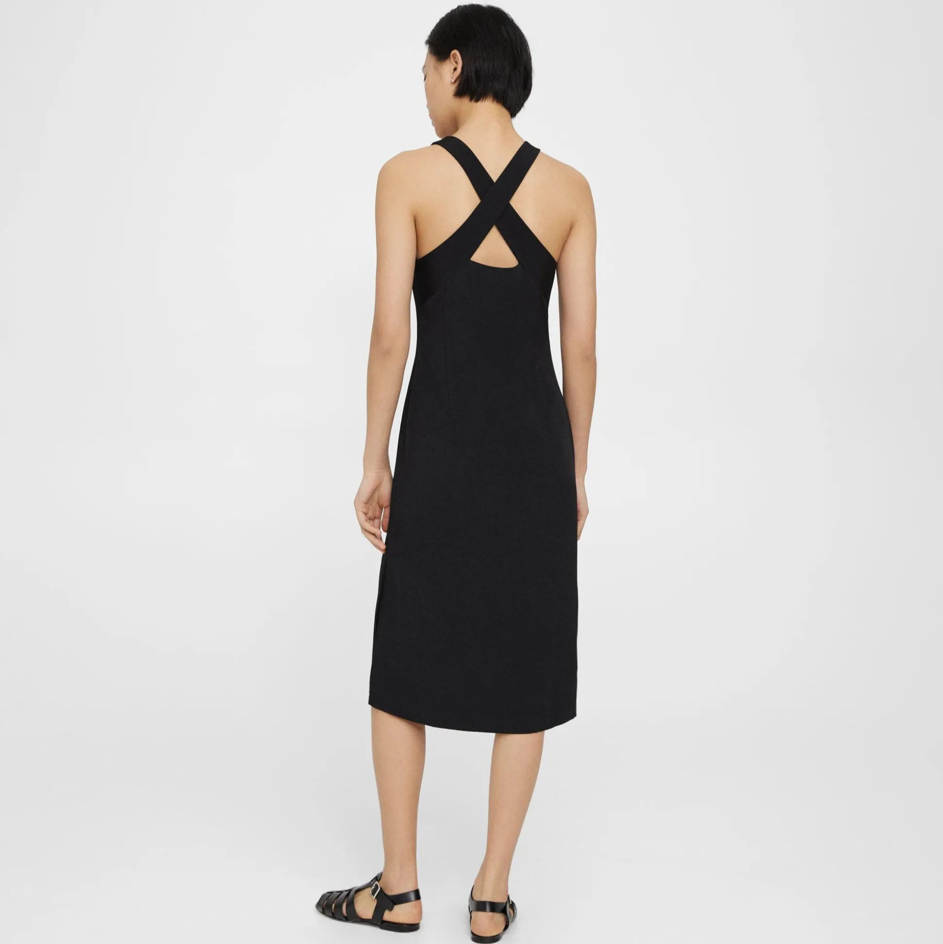 Theory Cross-Back Sheath Dress In Viscose-Women Dresses