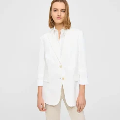 Theory Cuffed Blazer In Good Linen-Women Blazers + Jackets