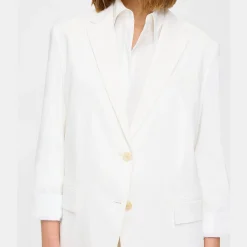 Theory Cuffed Blazer In Good Linen-Women Blazers + Jackets