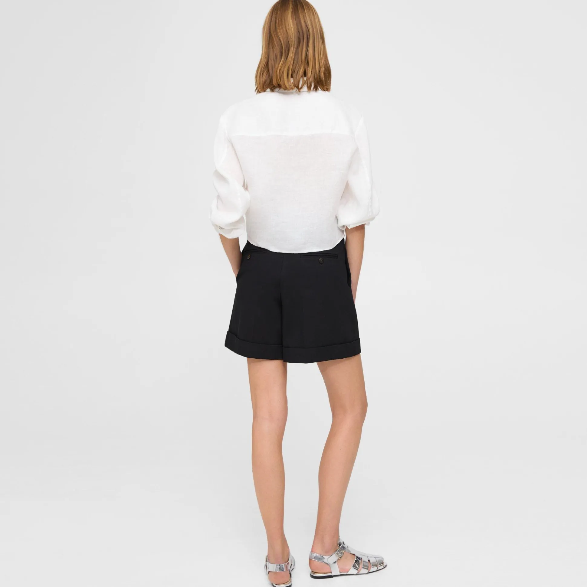 Theory Cuffed Short In Cotton Pique-Women Shorts|Pants