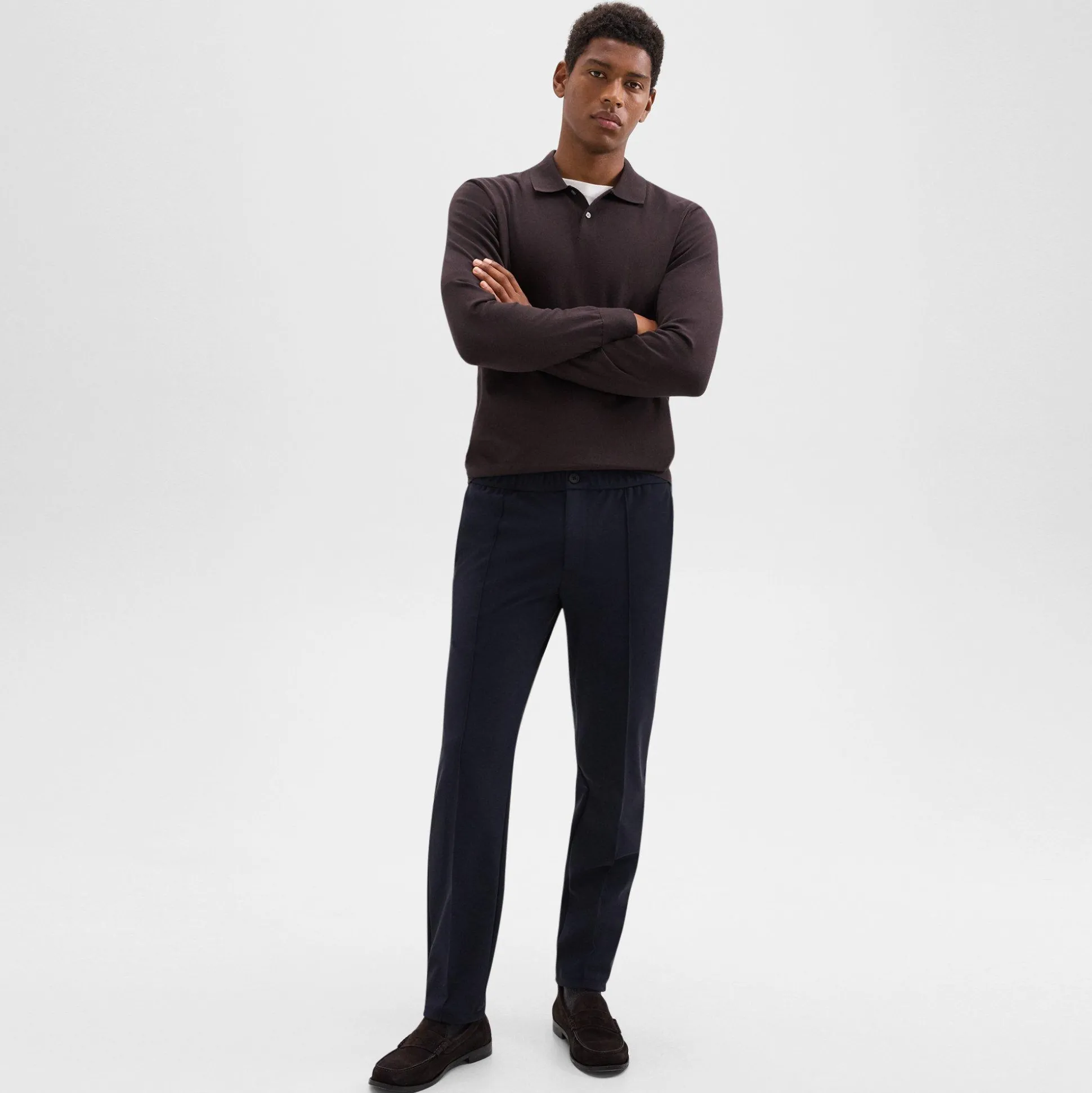 Theory Curtis Drawstring Pant In Precision Ponte-Men Pants