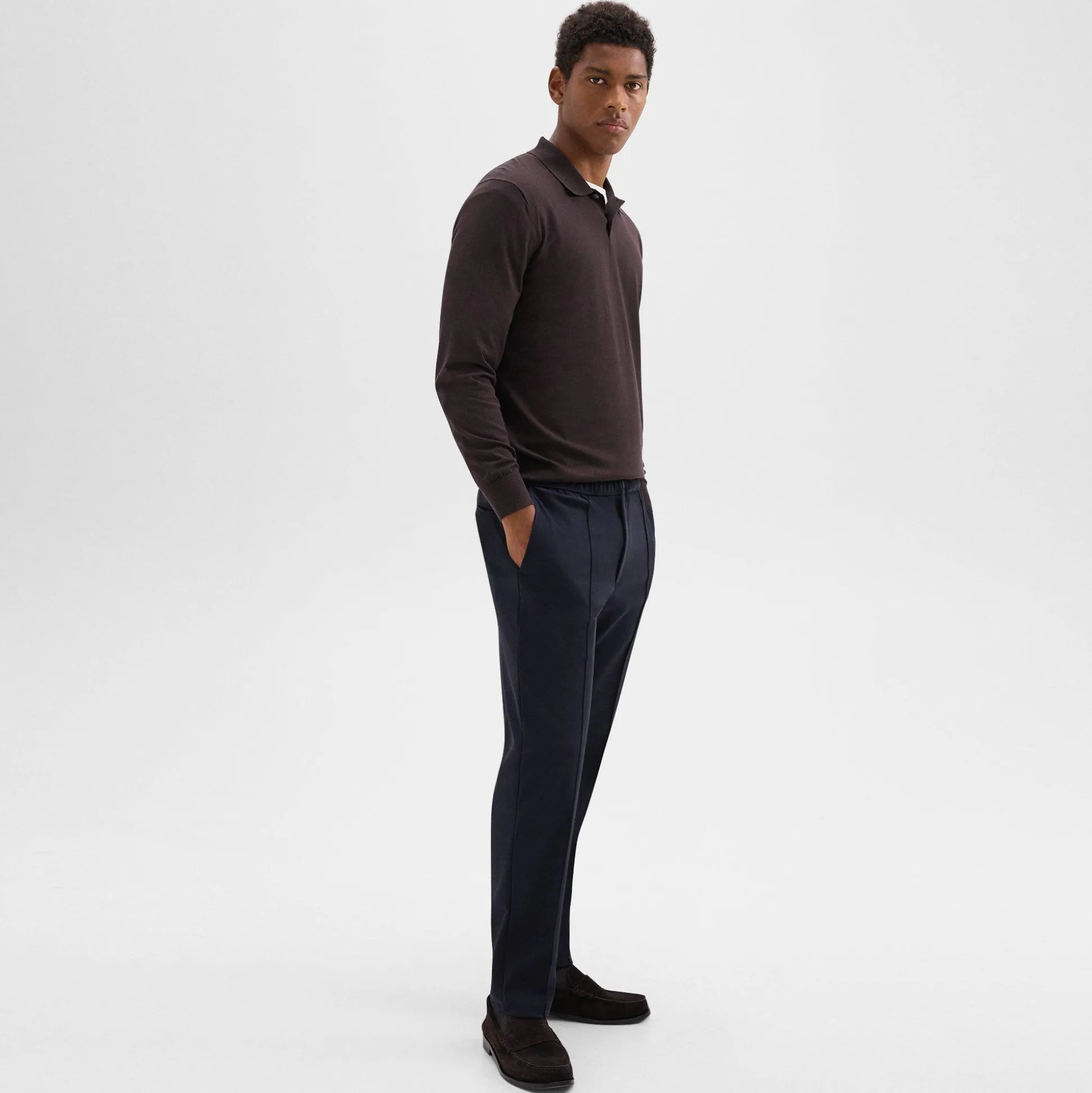 Theory Curtis Drawstring Pant In Precision Ponte-Men Pants
