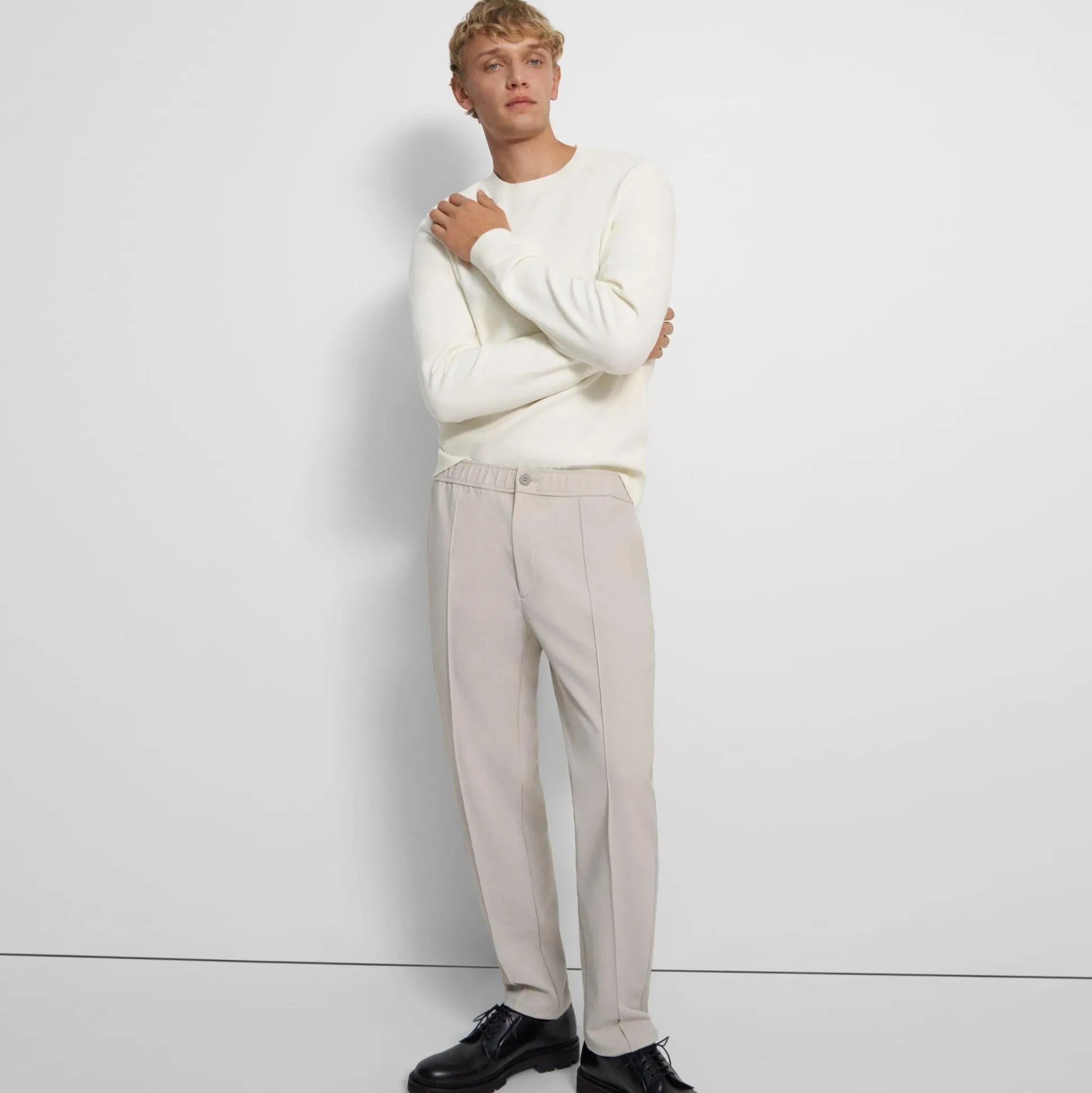 Theory Curtis Drawstring Pant In Precision Ponte-Men Suits|Pants
