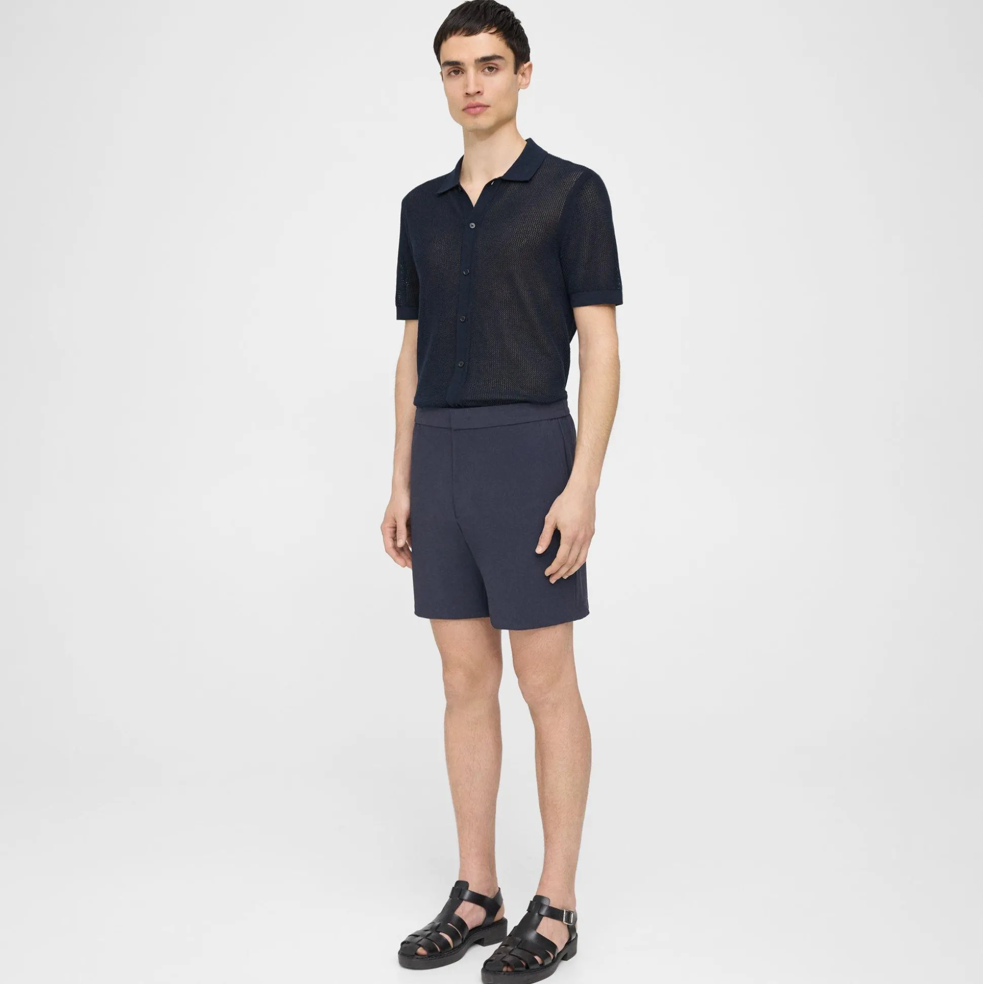Theory Curtis Drawstring Short In Precision Ponte-Men Shorts|Pants