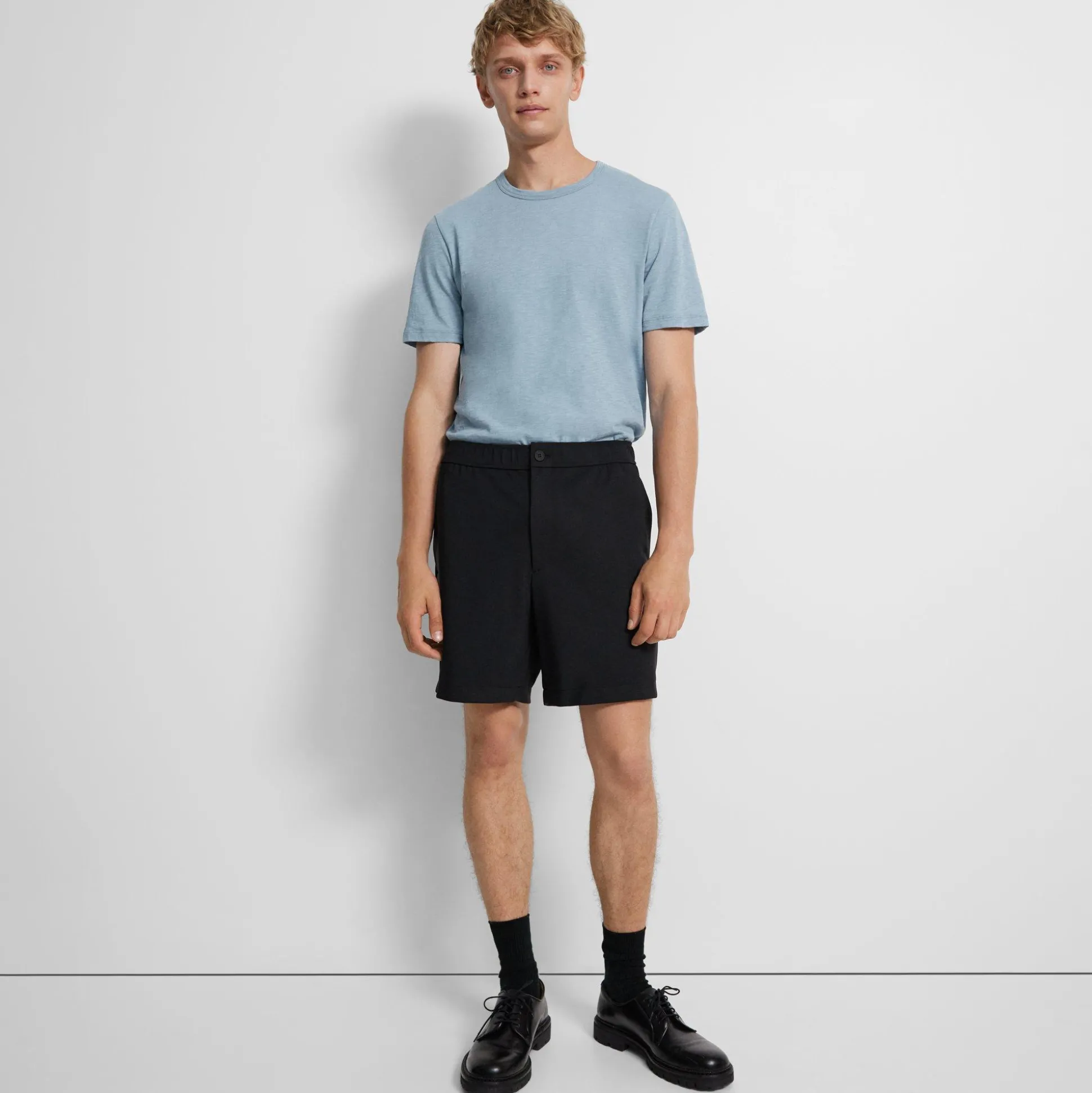 Theory Curtis Drawstring Short In Precision Ponte-Men Shorts|Pants