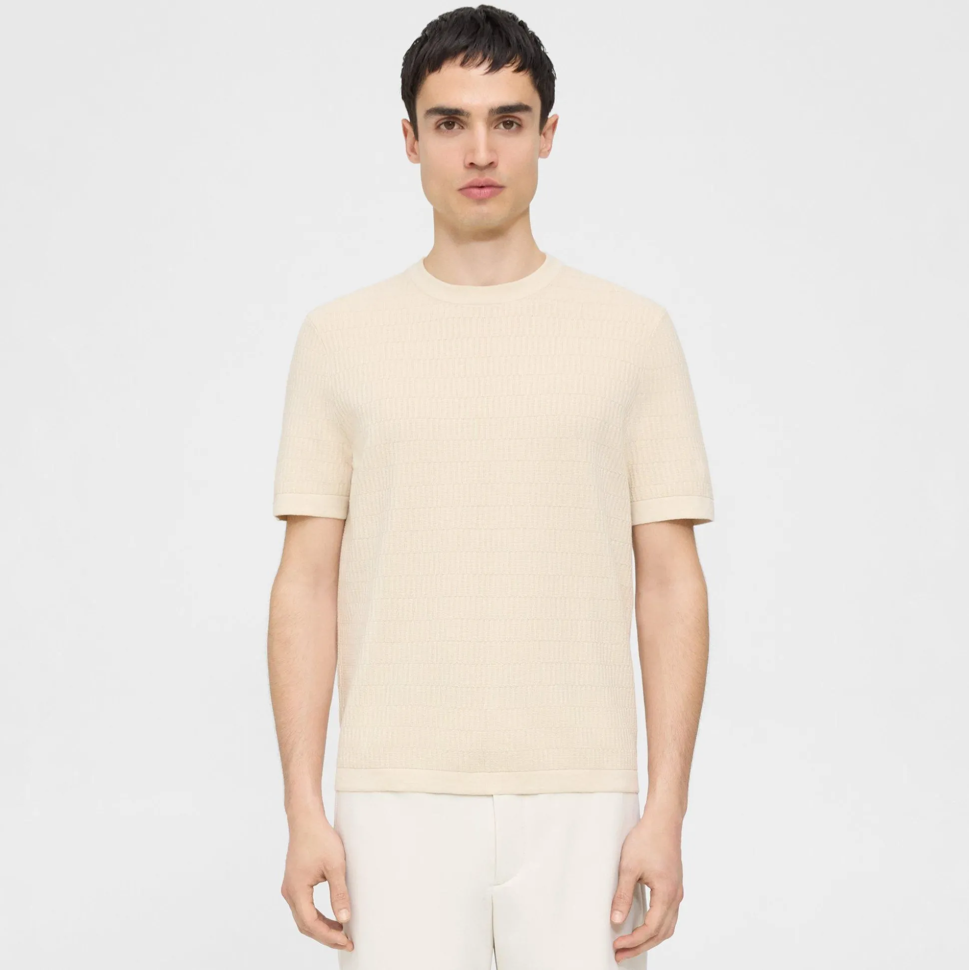 Theory Damian Tee In Cotton-Men T-shirts + Polos|Sweaters + Cardigans