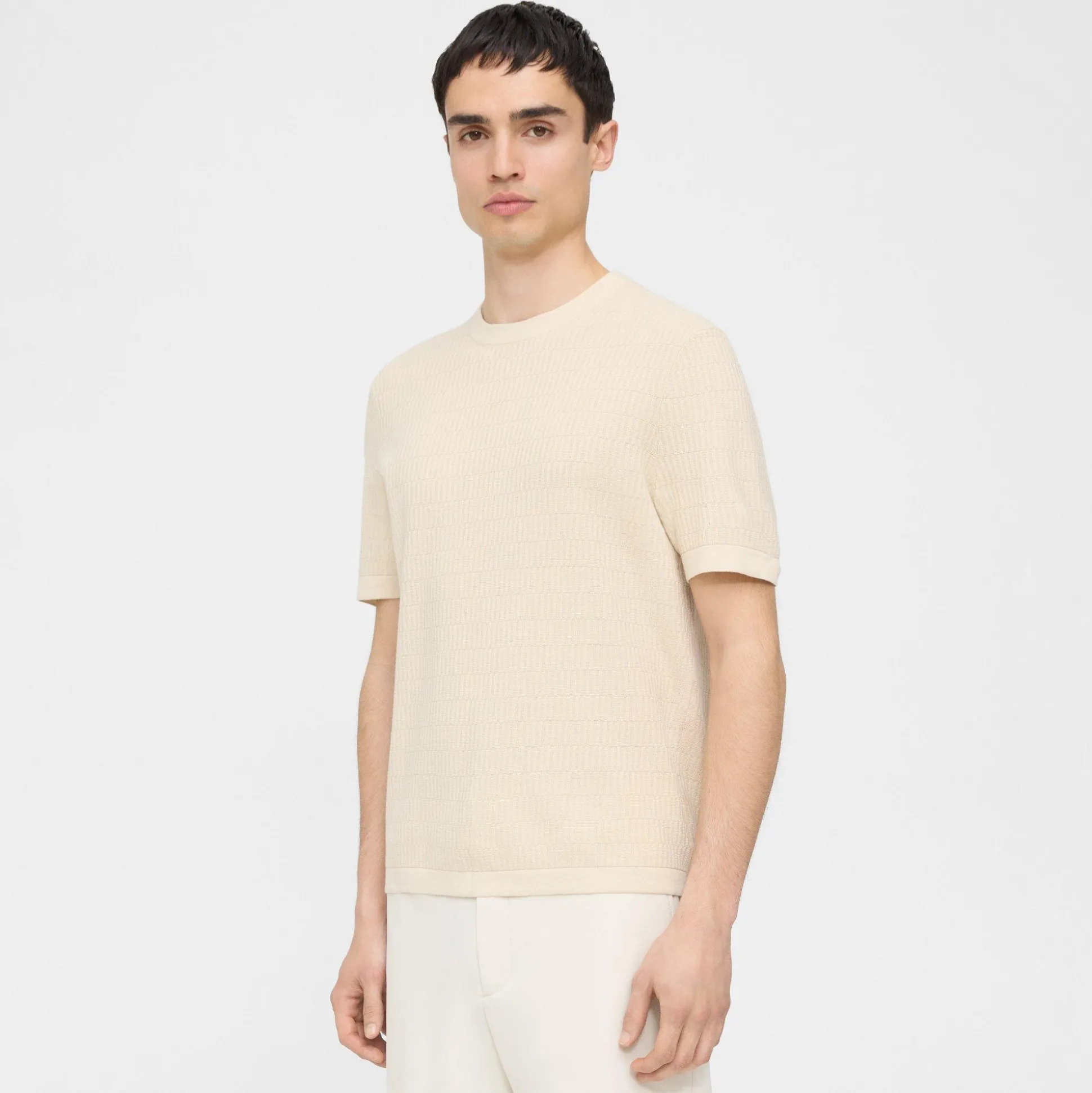 Theory Damian Tee In Cotton-Men T-shirts + Polos|Sweaters + Cardigans