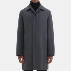 Theory Din Coat In Double-Face Wool Flannel-Men Outerwear