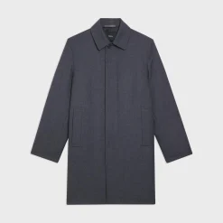 Theory Din Coat In Double-Face Wool Flannel-Men Outerwear