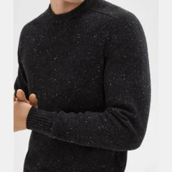 Theory Dinin Crewneck Sweater In Donegal Wool-Cashmere-Men Sweaters + Cardigans