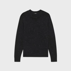 Theory Dinin Crewneck Sweater In Donegal Wool-Cashmere-Men Sweaters + Cardigans