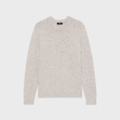 Theory Dinin Crewneck Sweater In Donegal Wool-Cashmere-Men Sweaters + Cardigans