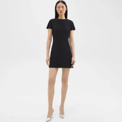 Theory Dolman Sleeve Mini Dress In Admiral Crepe-Women Dresses
