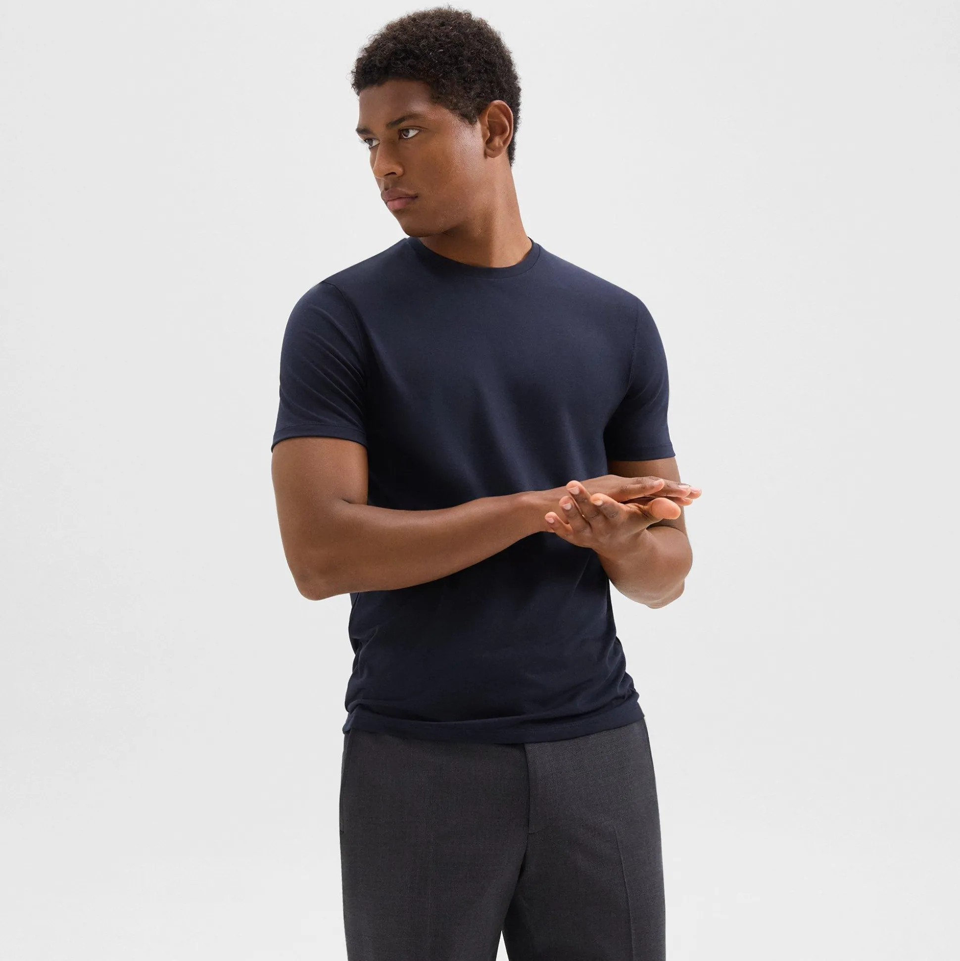 Theory Dorian Tee In Active Knit-Men T-shirts + Polos