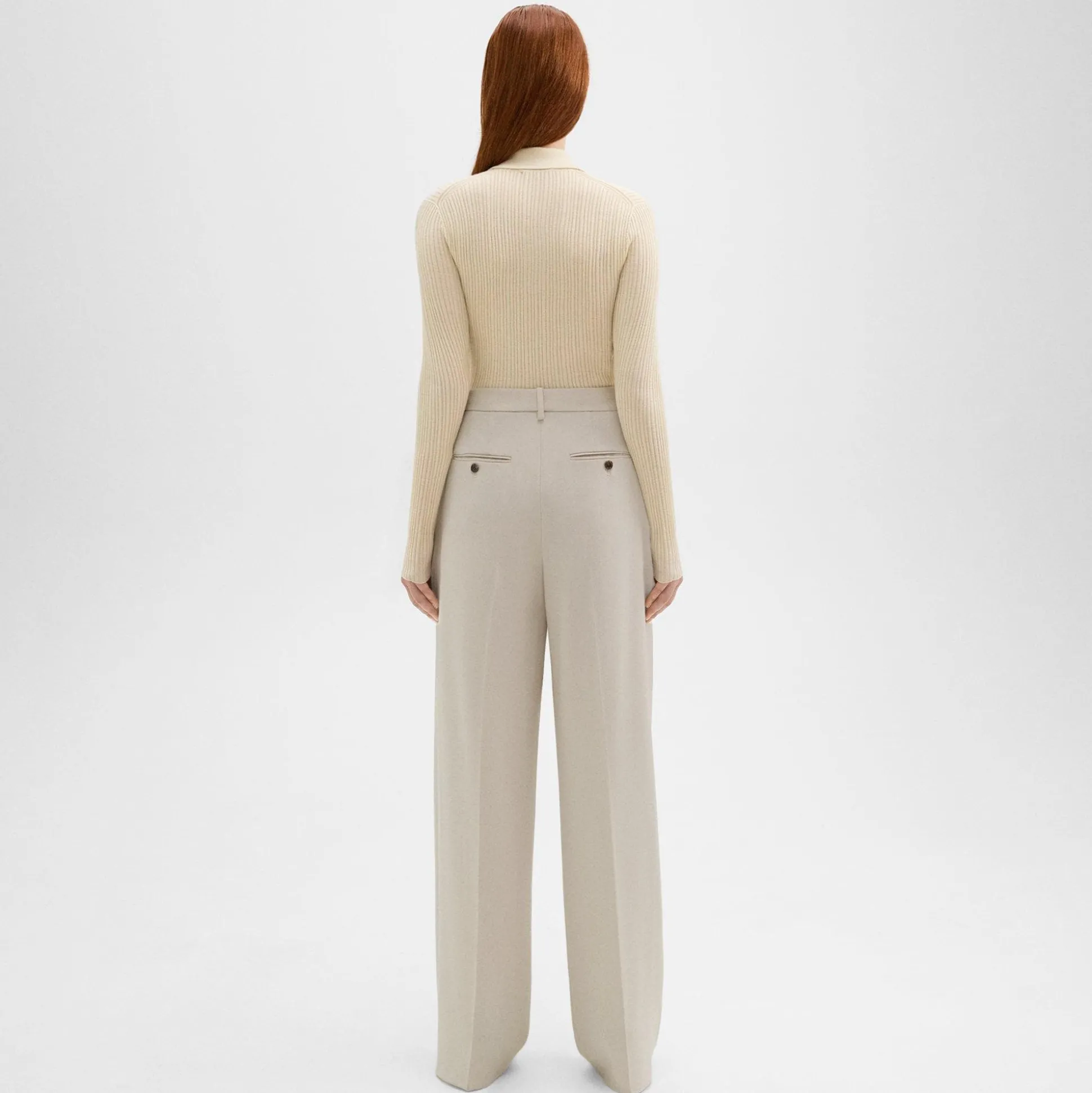 Theory Double Pleat Pant In Admiral Crepe-Women Suits|Pants