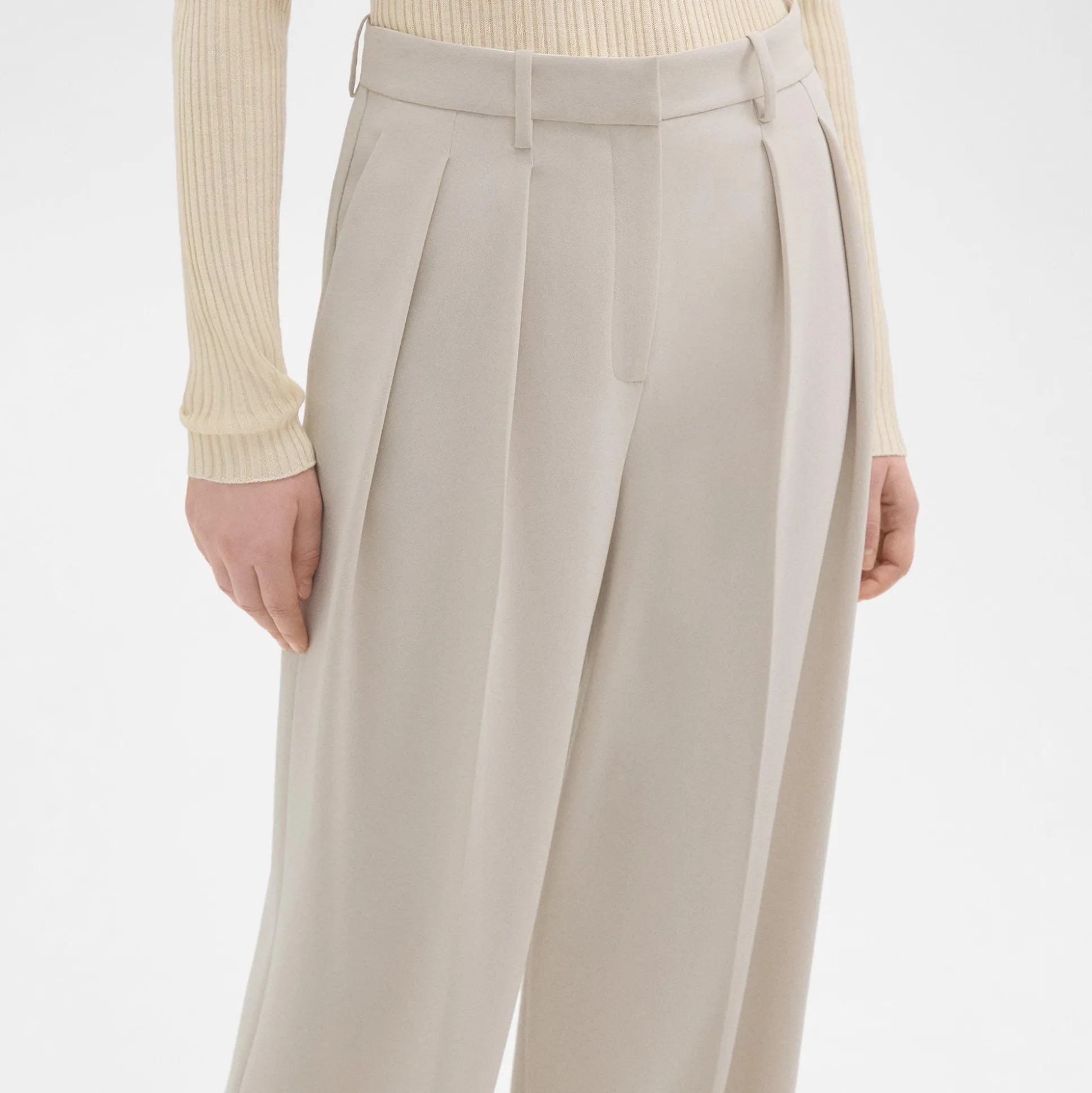 Theory Double Pleat Pant In Admiral Crepe-Women Suits|Pants