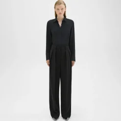 Theory Double Pleat Pant In Admiral Crepe-Women Suits|Pants