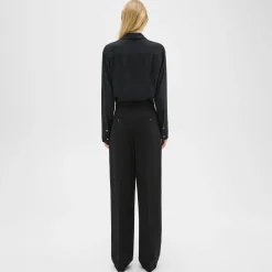Theory Double Pleat Pant In Admiral Crepe-Women Suits|Pants