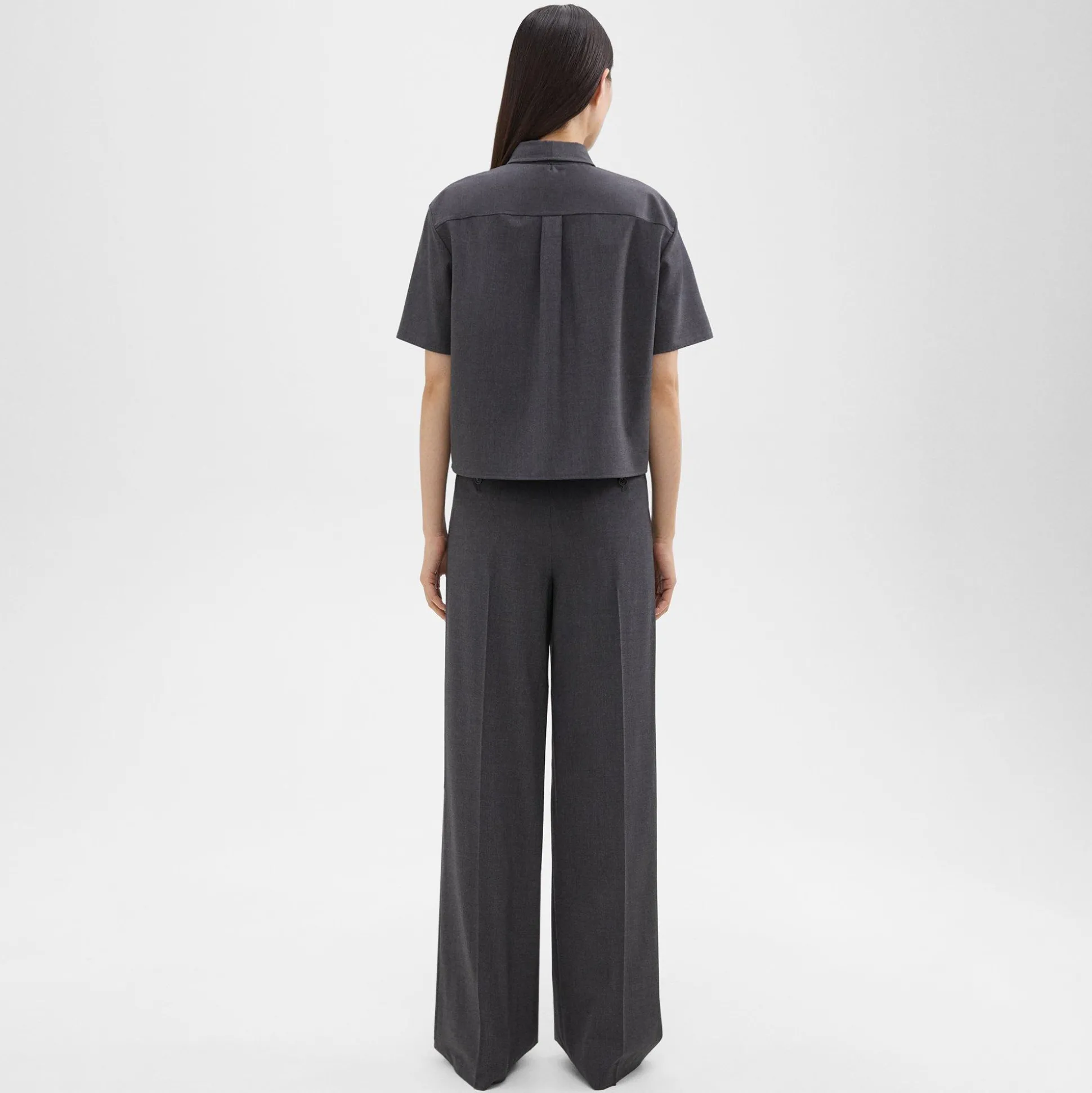 Theory Double Pleat Pant In Good Wool-Women Suits|Pants