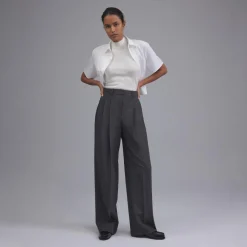 Theory Double Pleat Pant In Good Wool-Women Suits|Pants