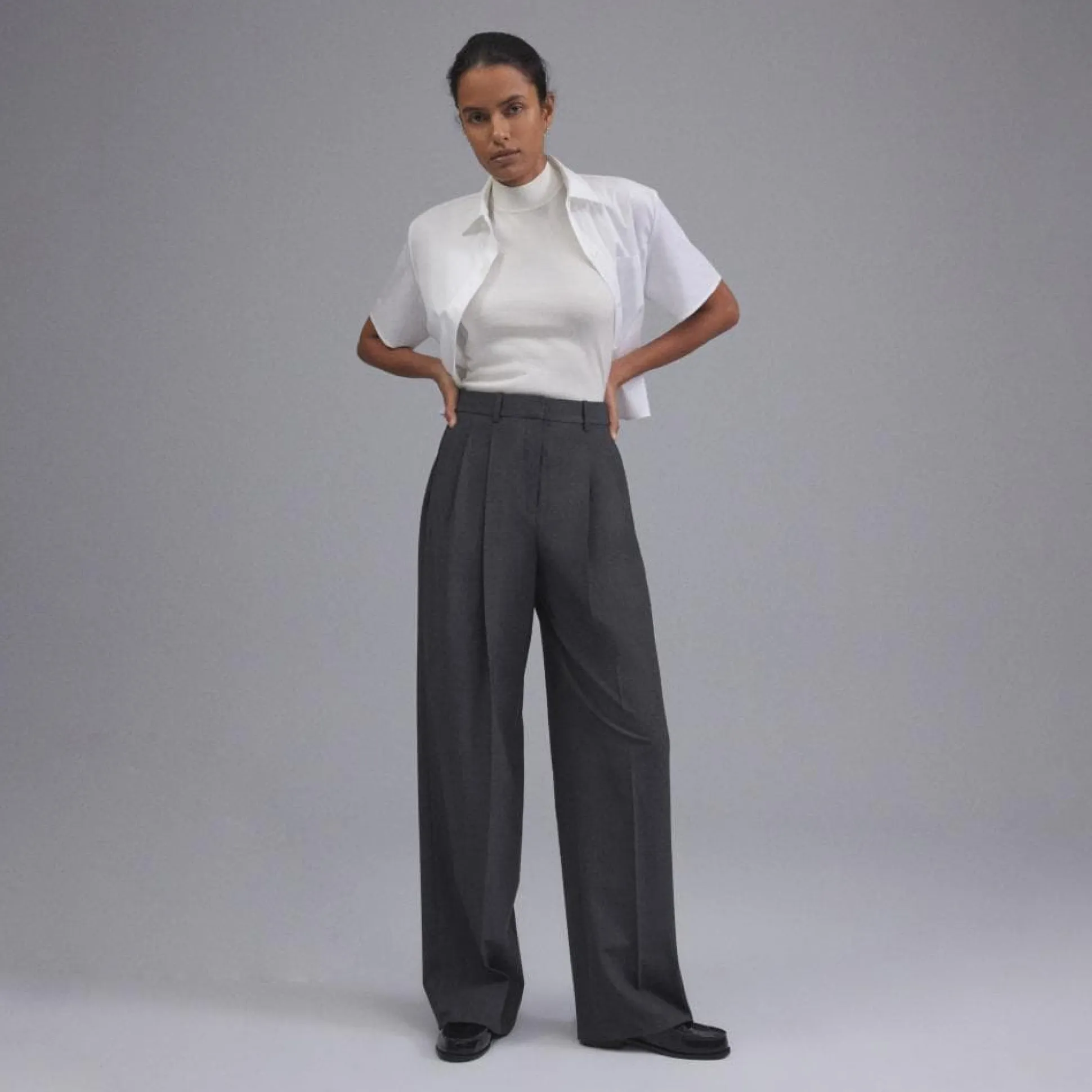 Theory Double Pleat Pant In Good Wool-Women Suits|Pants